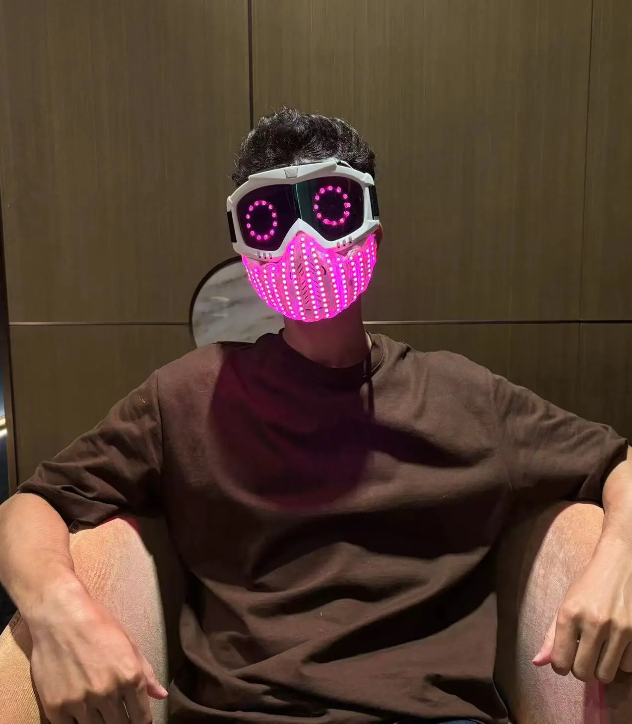 New Halloween LED Mask Remote Control Luminous Funny Mask for Holiday Party Stage Performance