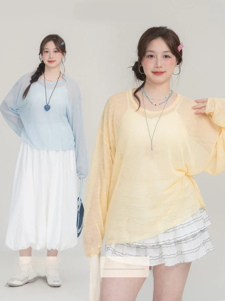 

Heynew plus Size Women's Long Sve Knitted irt Spring New Loose Slimming Outerwear Fre Sle Commute Faion Big Code