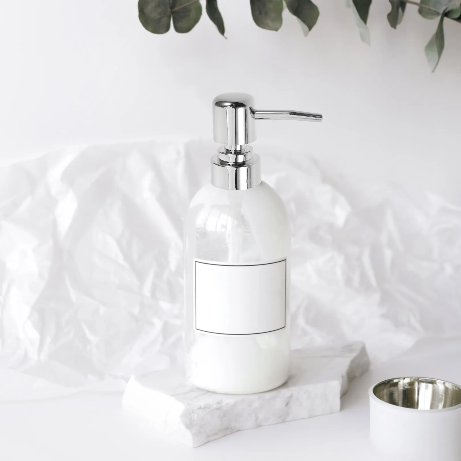 

8Pcs Silver Soap Dispenser Pumps Replacement Double Layer Plastic Lotion Pump Neck Size 28Mm for Bathroom Kitchen Hand Soap