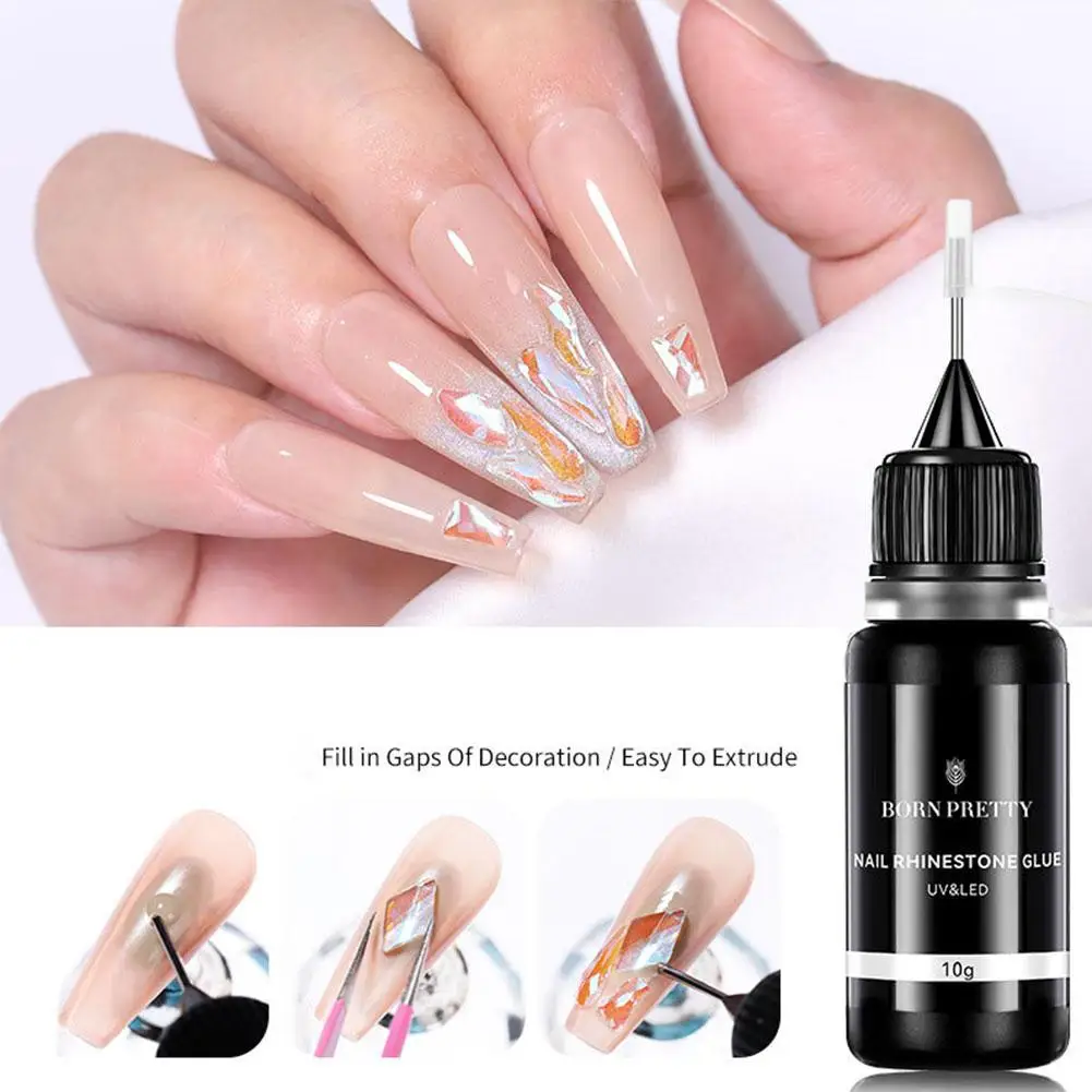 10ML Nail Rhinestone Adhesive Glue For Stick The Drill Tranparent Nail Glue Soak Off UV LED Nail Art Gel Varnish