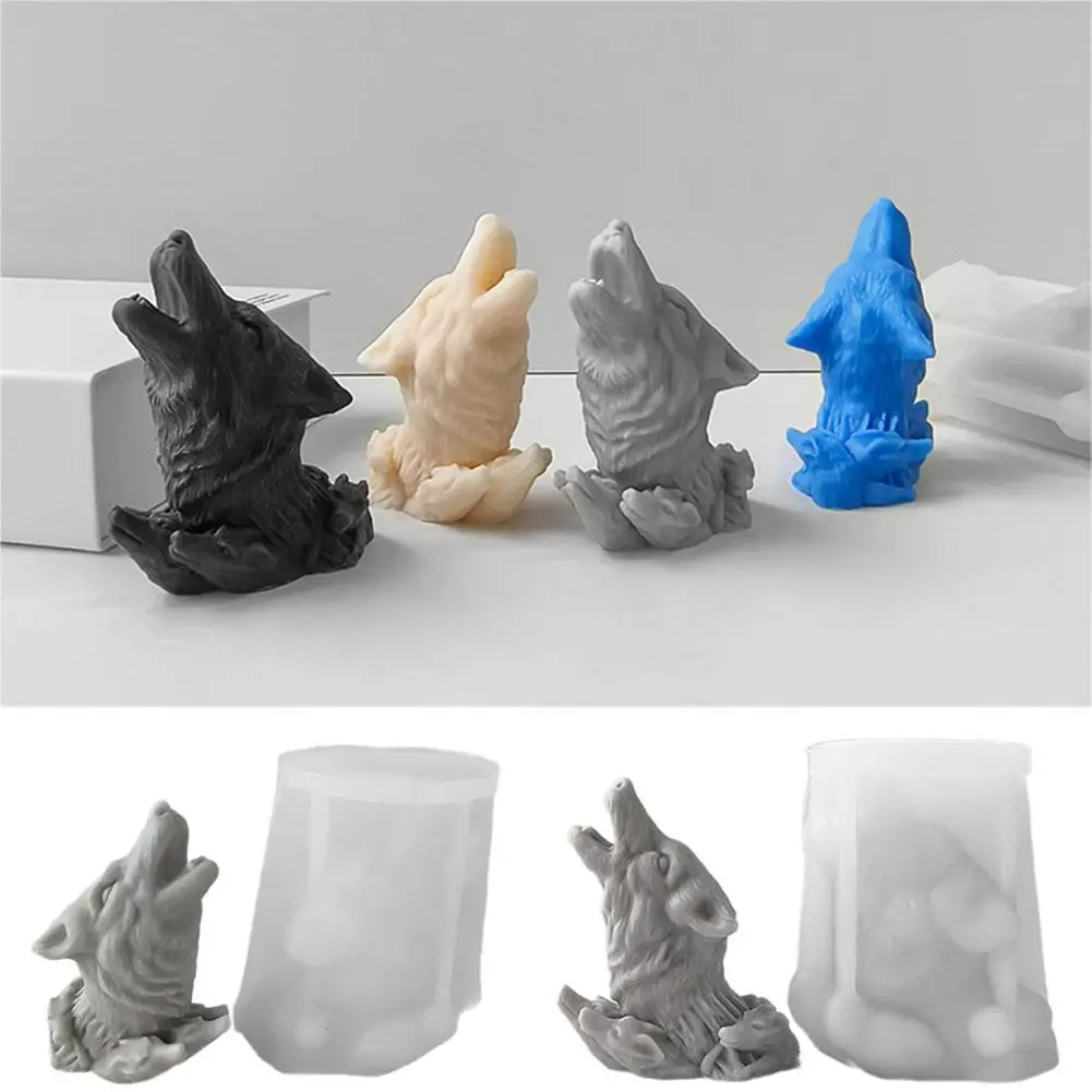 

Wolf's Head Silicone Molds, Mother Wolf and Wolf Cubs Candle Mold for Soap Soy Wax DIY Handcraft, Animal Resin Mold Gift