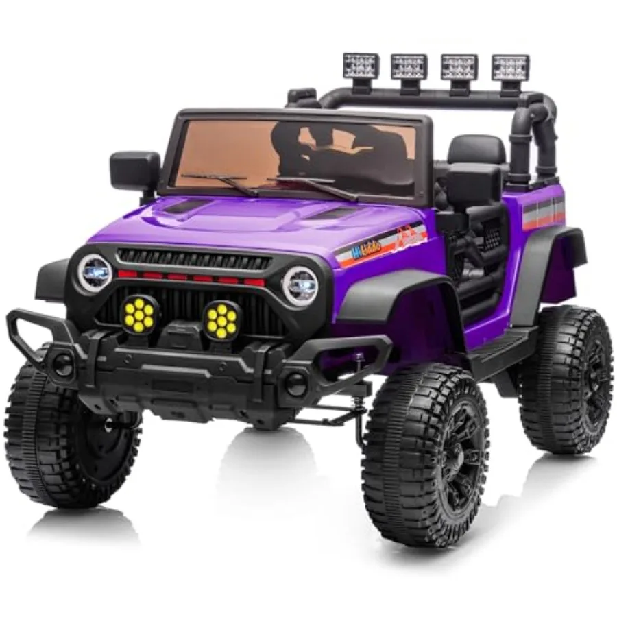 

12V Ride on Car Truck Electric Vehicles Car Ride on Toy for Toddlers 3-5 with Remote Control - Purple