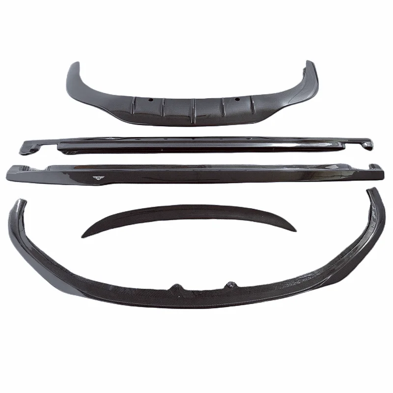 

For Bentley Continental GT 2 Door Version W12 Style Body Kit Carbon Fiber Front Bumper Edge Side Skirt Rear Diffuser