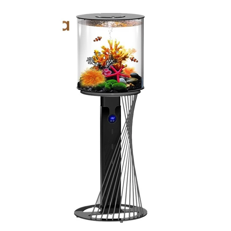 

2025 New Cylindrical Fish Tank Vertical Living Room High-end Floor-Standing Goldfish Tank Filtration Oxygen