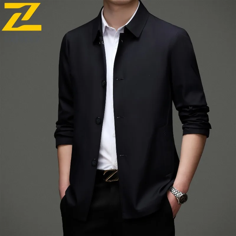 COMXZ Premium Men Jacket Brand Luxury Outdoor Office Coat Fashion Classics Business Casual Comfort Spring Autumn Man Clothing