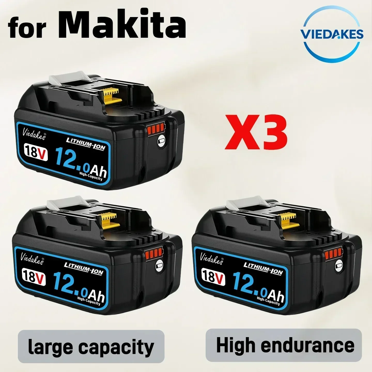 

️VIEDAKES 18V 8Ah/10Ah/12Ah Lithium-ion Battery Suitable For makita 18V battery BL1850 BL1840 BL1830 BL1860 Fast Charging✈✲✲