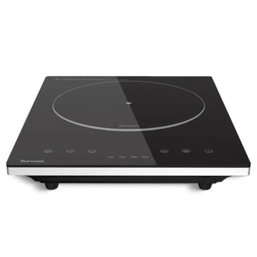 

Portable Induction Cooktop 1600W Electric Stove Top with 10 Temperature Levels up to 464F 110-120V High Energy Efficiency Lock