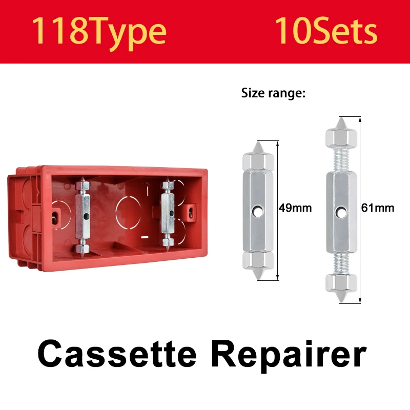 10Pcs Cassette Repairer 118/120 Wall Mount Switch Box Adjustable Bracket Socket Support Rod Screw Wrench Electrical Restorer