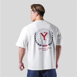 Mens Cotton Training Outdoor Oversized T Shirt Summer Gym Sport Running Fitness Shirts Short Sleeve Male Jogger Casual Tees Tops