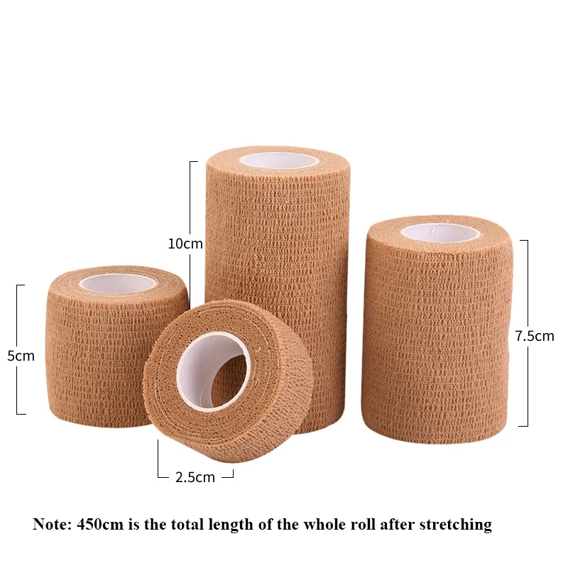 Vendaje elástico autoadhesivo Elastoplast deportivo no tejido, envoltura atlética de emergencia, cinta para codo y rodilla muscular, 2,5/5/7,5/10x450cm, 10 Uds.