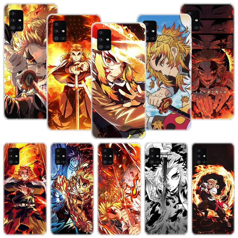 Demon Slayer Rengoku Kyoujurou Phone Case For Samsung Galaxy A14 A15 A13 A12 A54 A55 A53 A52 A04S A24 A25 A23 A22 A34 A35 A33 A3