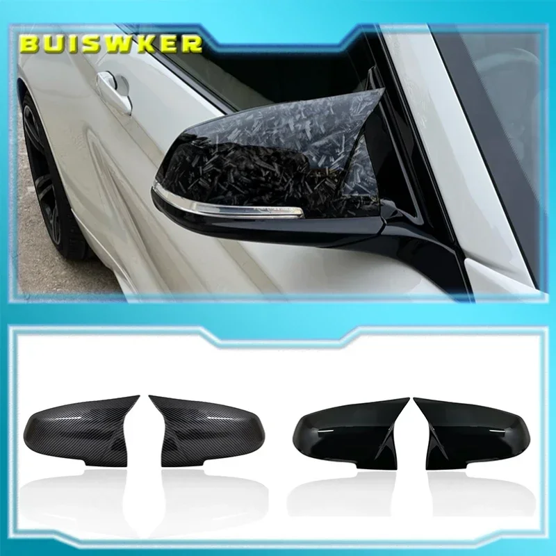 

1Pair Side Rearview Wing Mirror Cover Caps For BMW 1 2 3 4 Series F20 F30 F31 F32 F34 F36 E84 2014 -2018 ABS Gloss Black