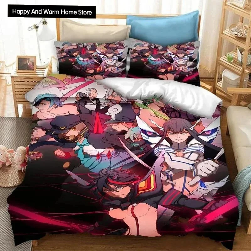 3D Print Anime Kill la Kill Bedding Set Boys Girls Twin Queen Size Duvet Cover Pillowcase Bed Boys Adult Fashion Home Textiles