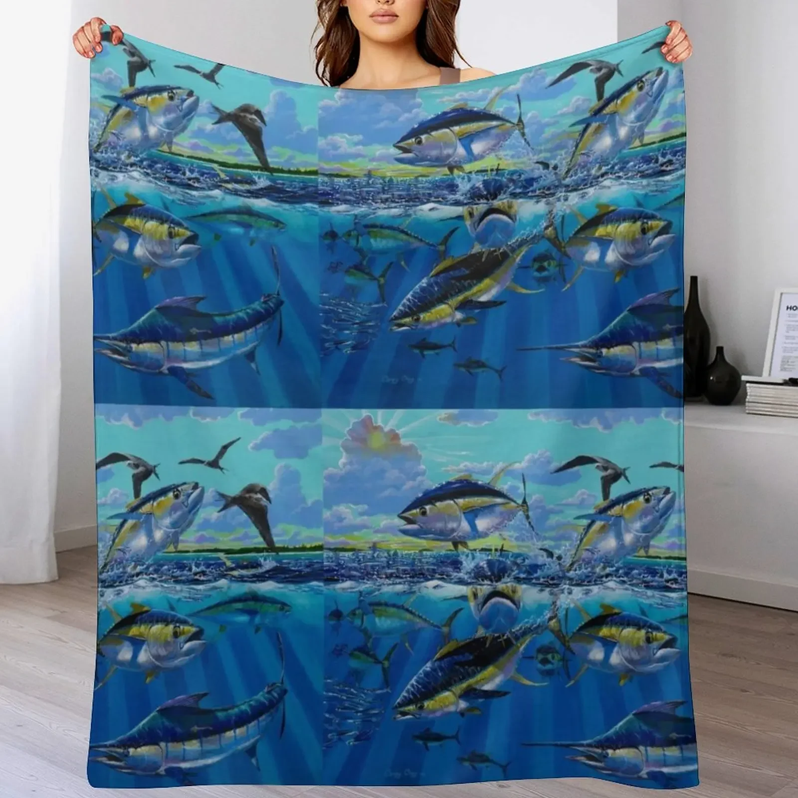 

Yellowfin Run Throw Blanket Retros Blankets For Baby Soft Big Hairy Blankets