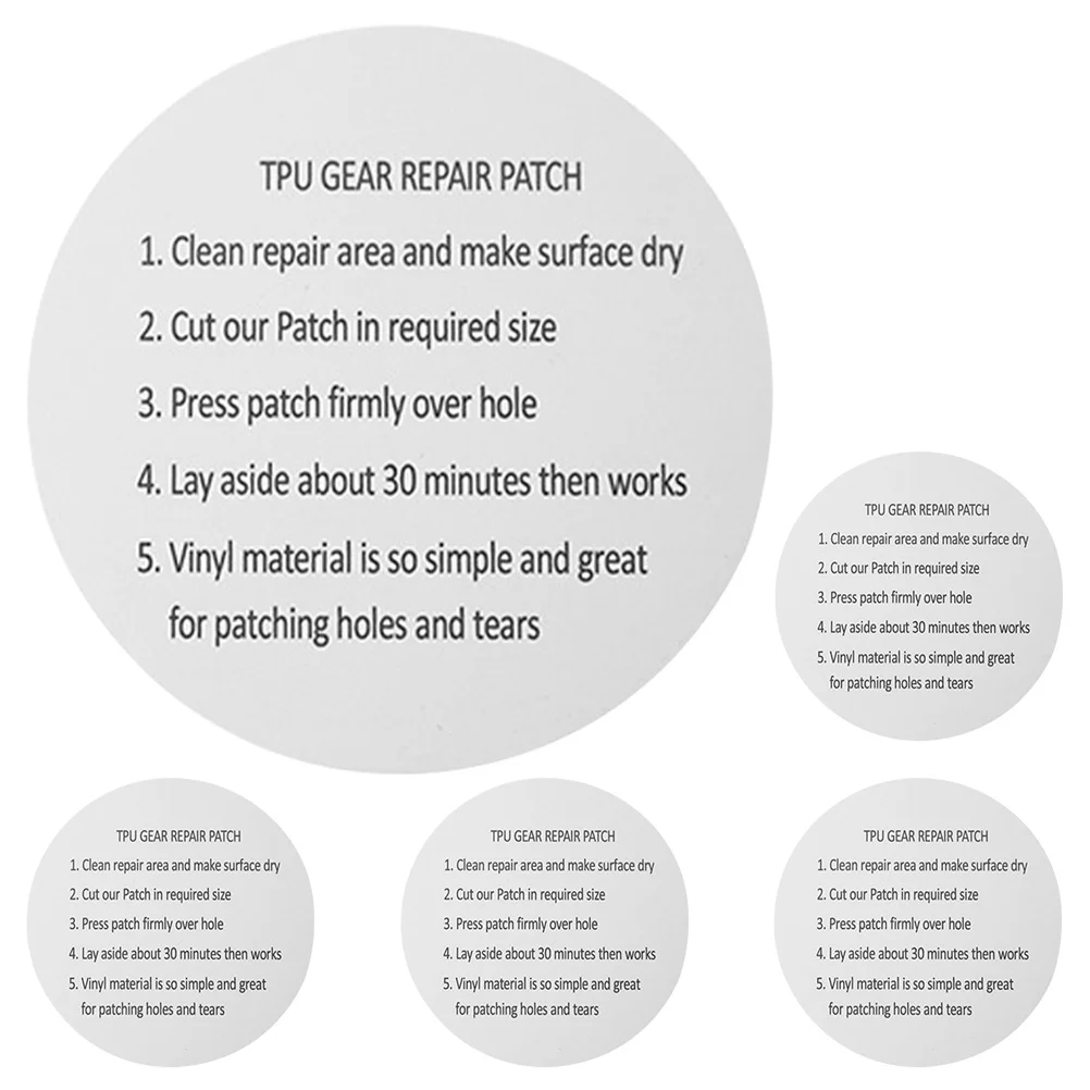 5 個の防水修理パッチ Tpu 頑丈な目に見えない漏れ防止ステッカー インフレータブル水泳リングテントレインコート日よけ屋外修理用