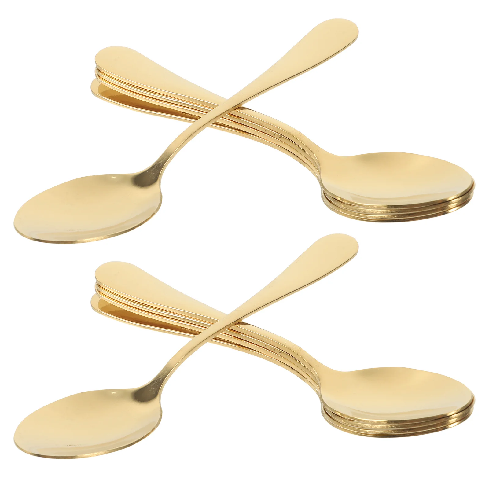 

12pcs Stainless Steel Dessert Spoon Gold Mini Tablespoon Golden Mixing Spoons Silverware Stirring Large Dinner Small Coffee