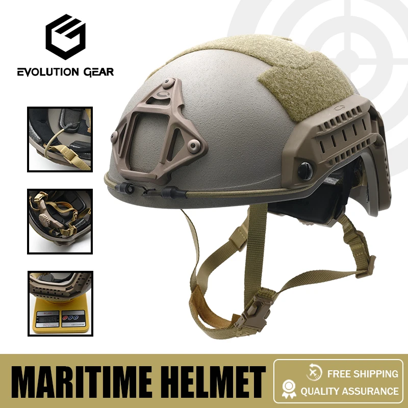 Tactical Maritime Super High Cut Helmet Outdoor Airsoft Skirmishes Protective Helmet DE Color Limited Edition