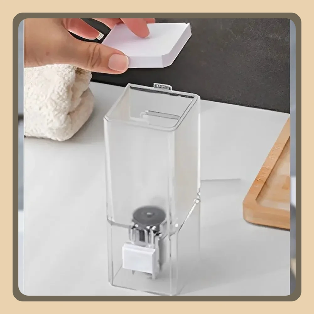 موزع صابون يدوي غير مثقوب يُثبت على الحائط، زجاجة مطهرة بدون أثر، موزع صابون شفاف للحمام