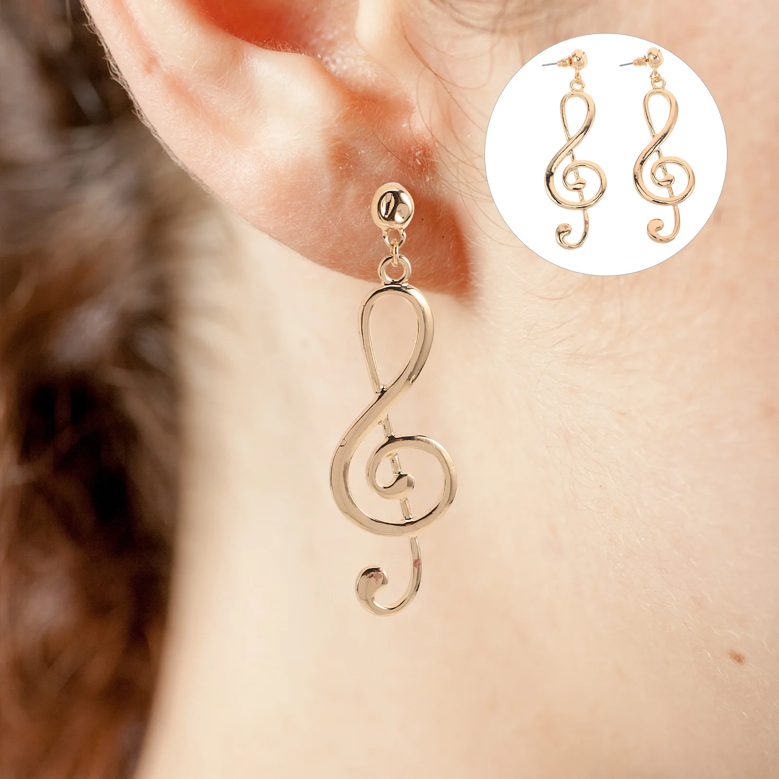 

Music Theme Earrings Exaggerated Fashion Retro Style Dangle Cute Notes Japanese Miss