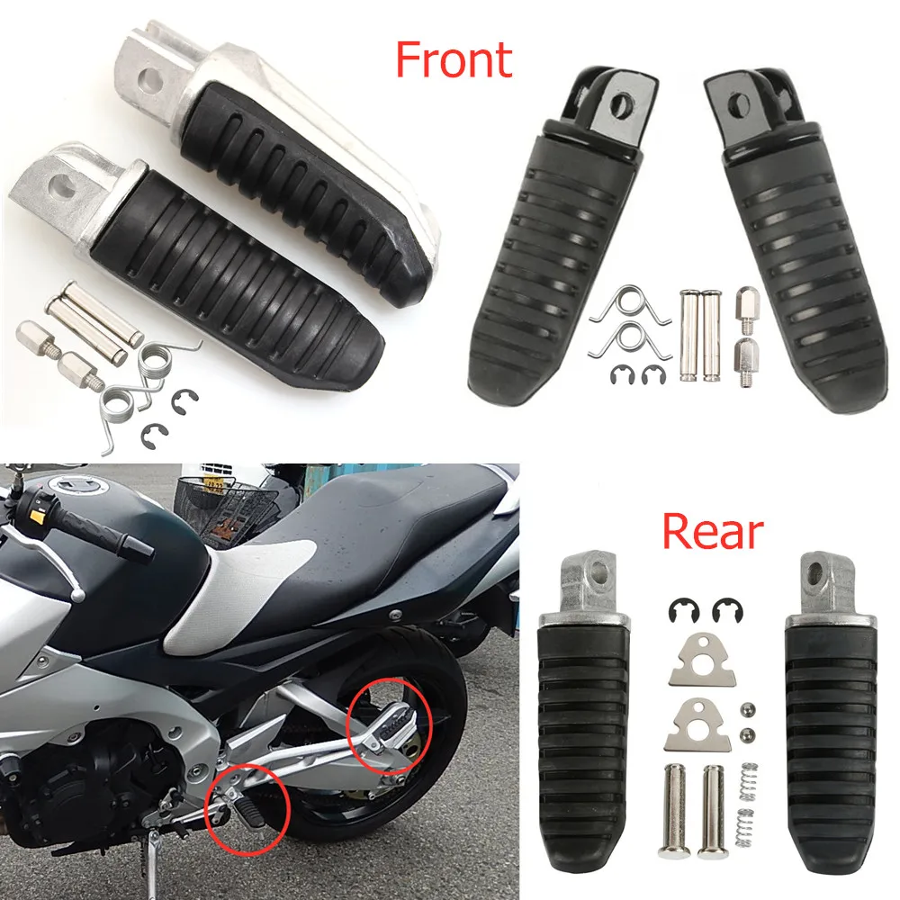 

Motorcycle Front Rider Footpegs Rear Passenger Foot Pegs Pedal Footrest For Suzuki GSX650F GSX 650F 1400 i B-King Universal