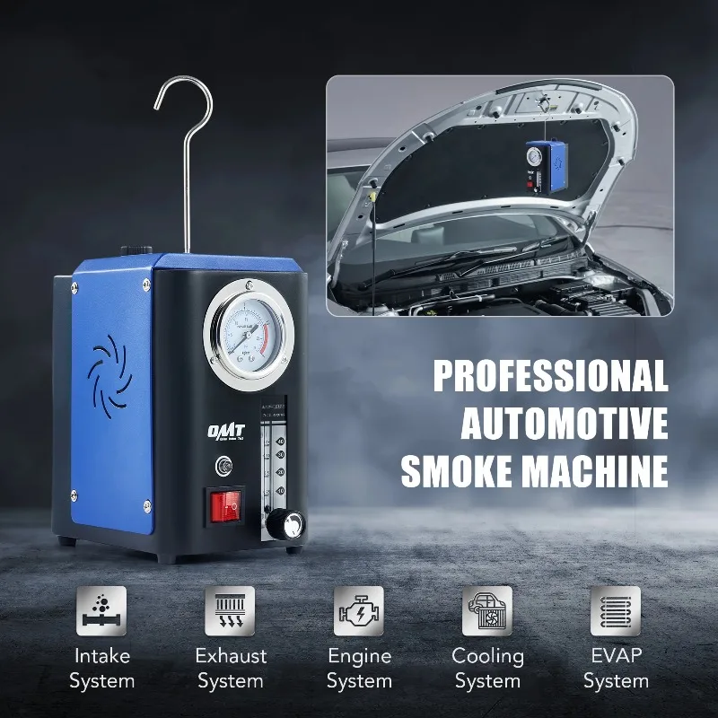 OMT Car EVAP Smoke Machine Pipe Leak Detector Intake Exhaust Smog Fast Tester Exhaust Leak Detector Diagnostic Tester