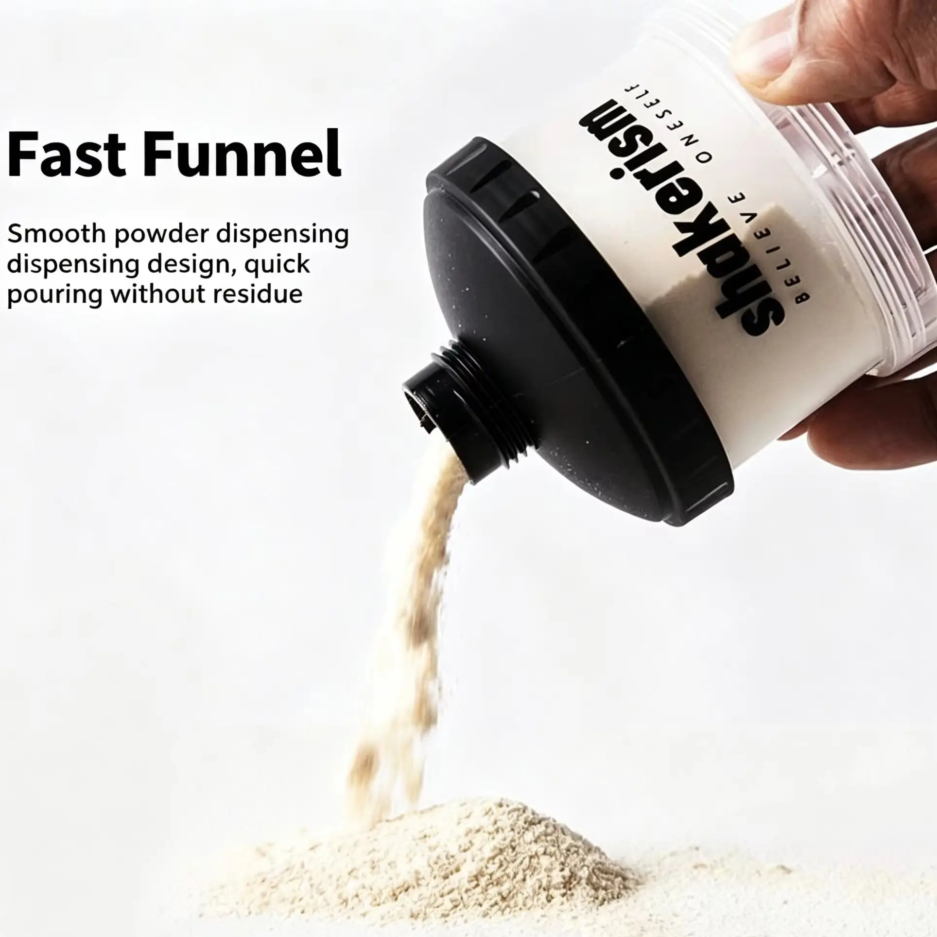 Portable Protein Powder Funnel Box Fitness Supplement Bottle Handle Layered Storage Medicine Snack Can