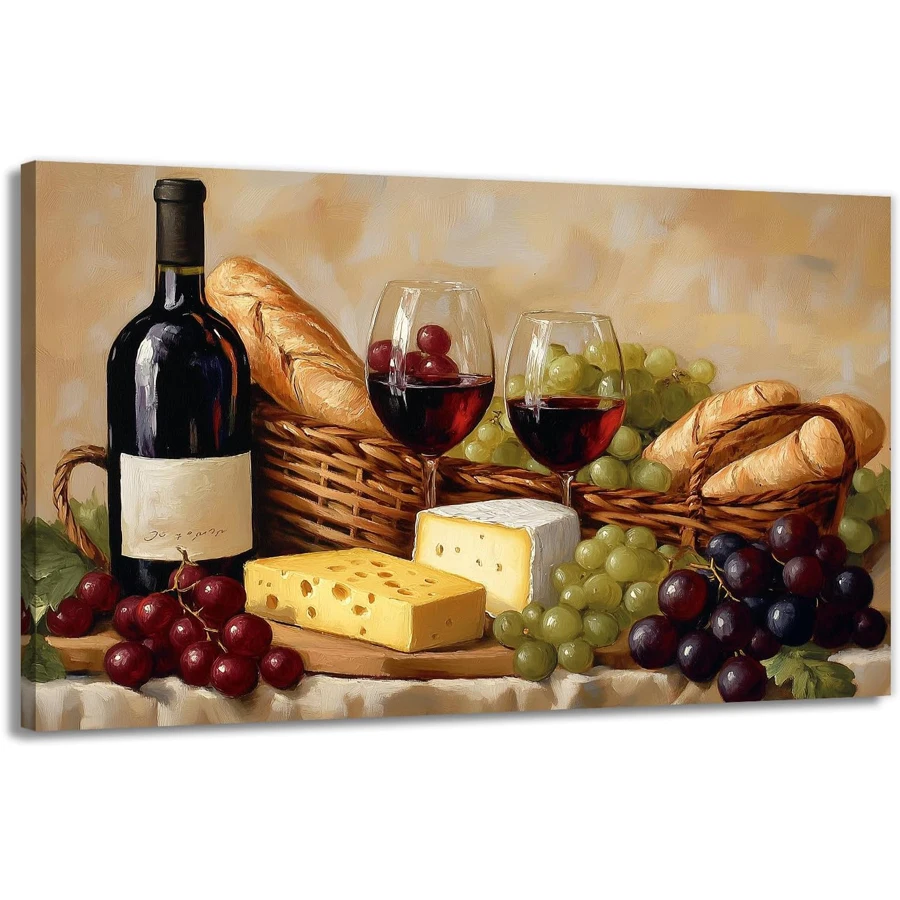 

Наборы для алмазной живописи «Винный гурманская тематика: натюрморт» с изображением винограда и хлеба, настенный декор в деревенском стиле для кухни, акварельный рисунок с едой, декоративное искусство