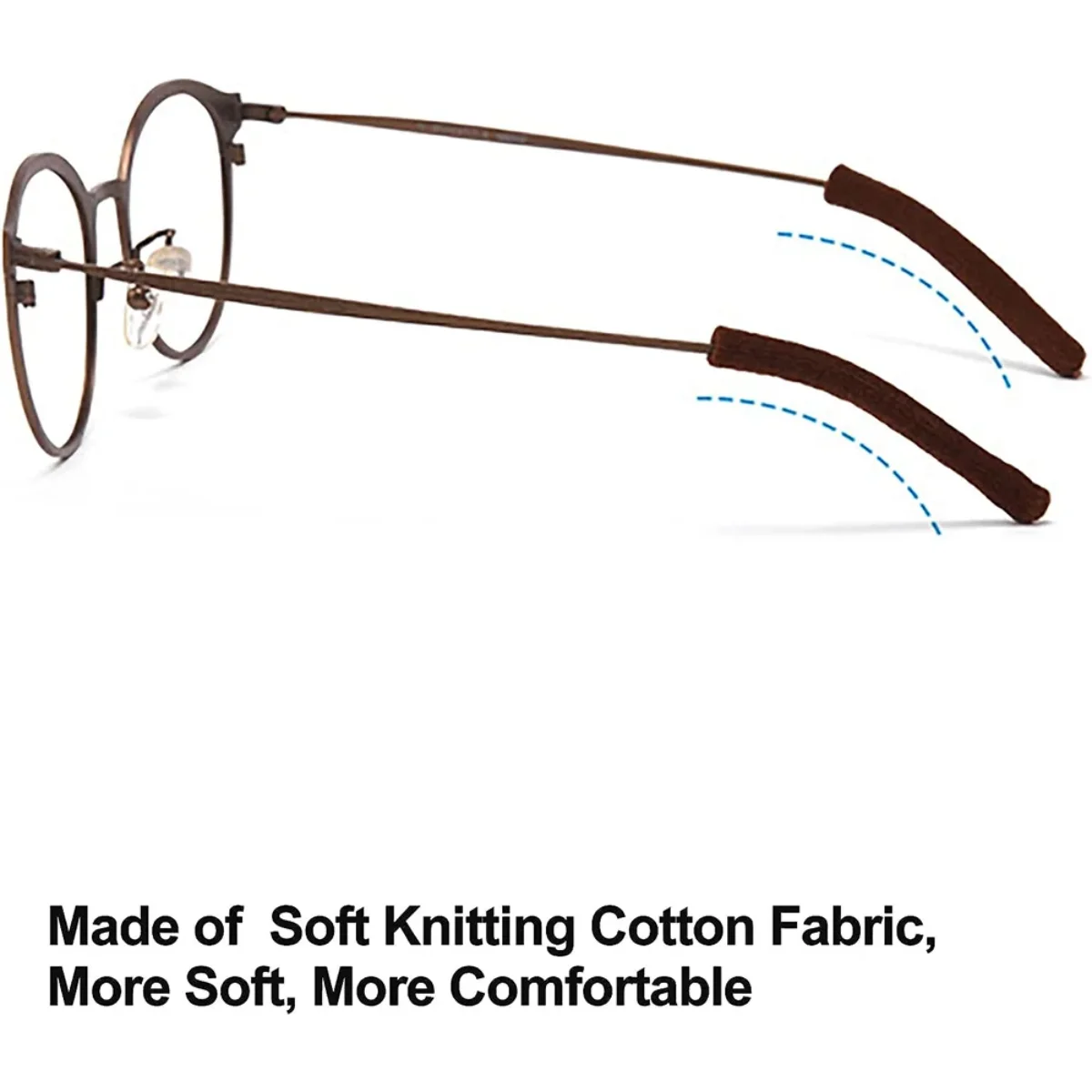 1 زوج المضادة للانزلاق النظارات نهاية معبد نصائح لينة نسيج القطن إطار الساق نظارات التجنيب وسادة الأذن جورب كم الراحة نظارات #4