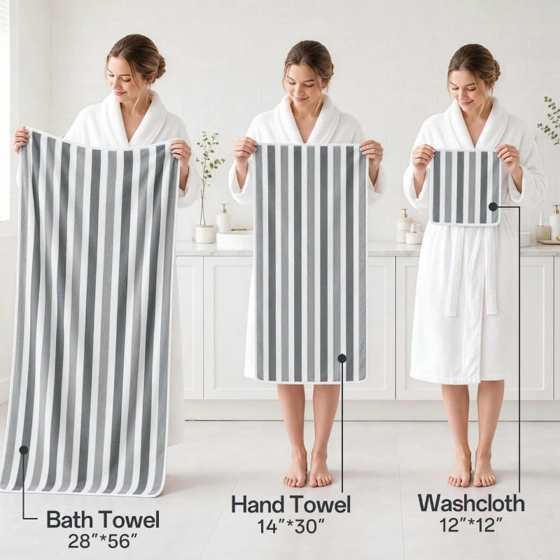 18 Piece Soft Absorbent Quick Dry Towel Set 2 Bath 6 Hand 10 Washcloths for Bathroom Sports Beach