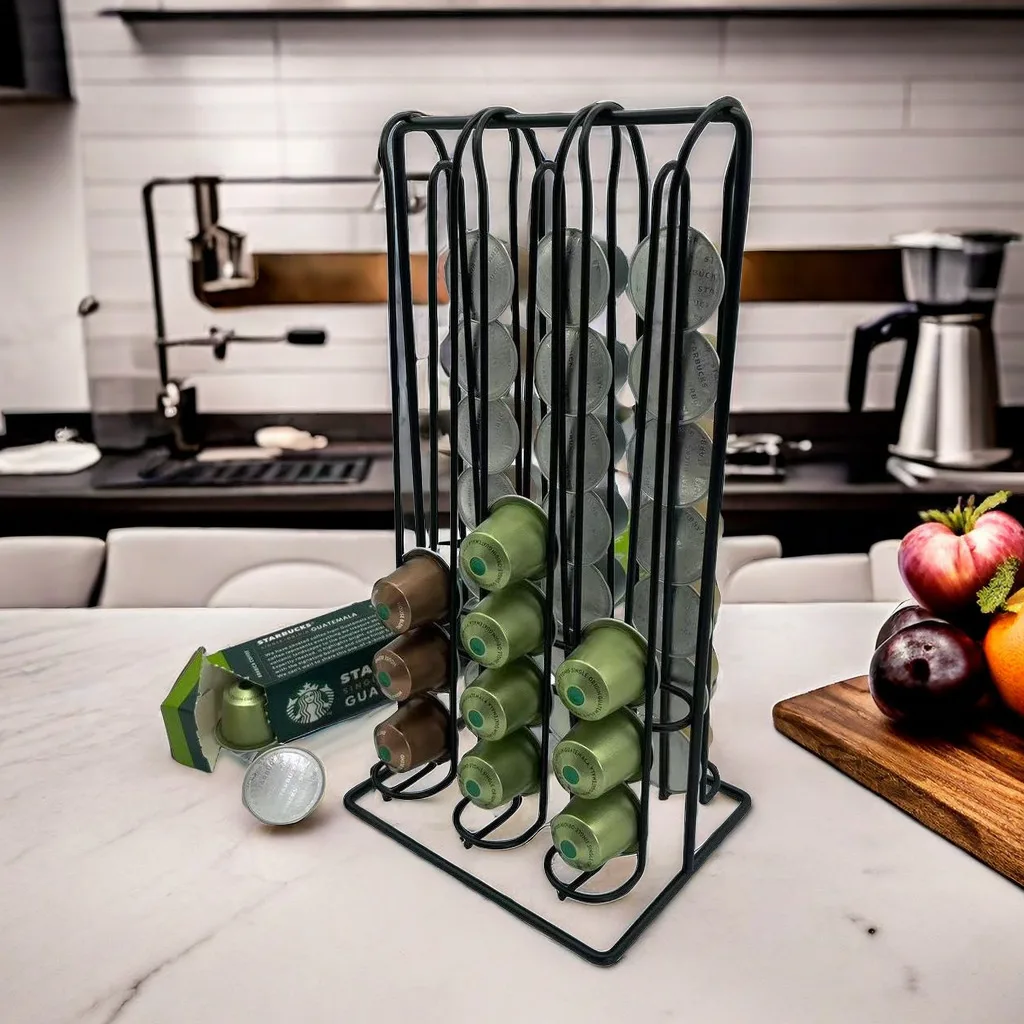 Three-Tier Capsule Coffee Rack, desktop Metal Coffee Organizer, Nescafé Capsule Display Shelf