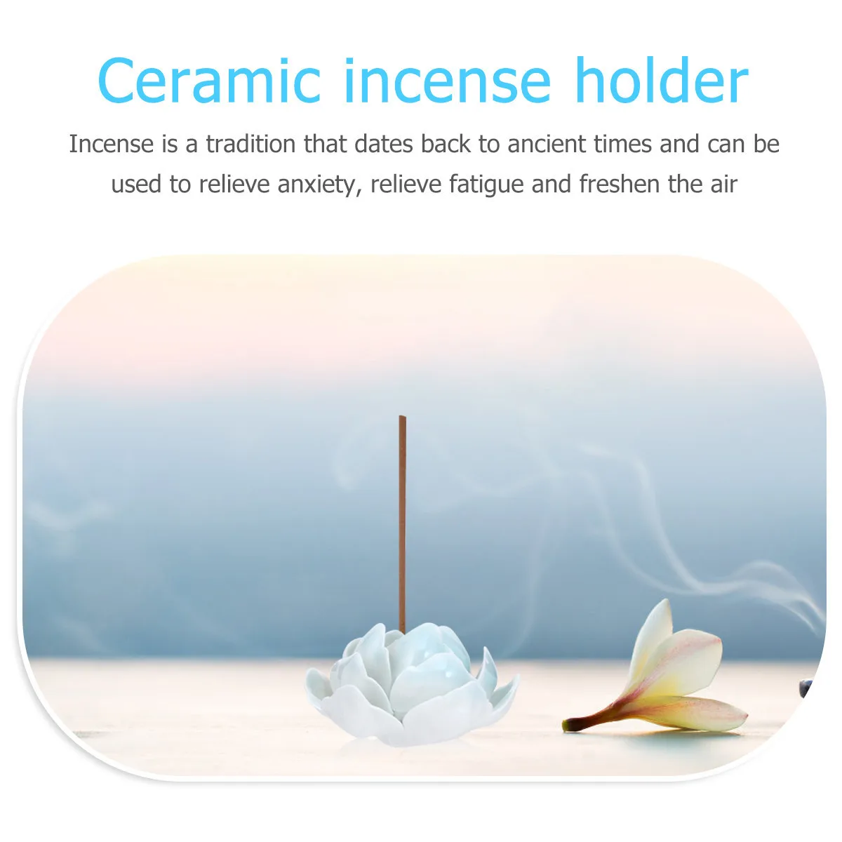 

Ceramic Lotus Incense Holder Delicate Lotus Flower Design Aromatherapy Burner Home Office Aroma Diffuser Retro Ornament