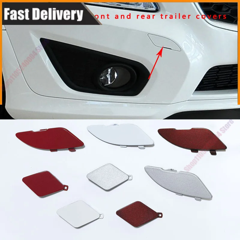 For 2007-2013 Volvo C30 Front Bumper Trailer Hook Cover Decorative Cover Trailer Cover Rear Bumper Cover Plate Set