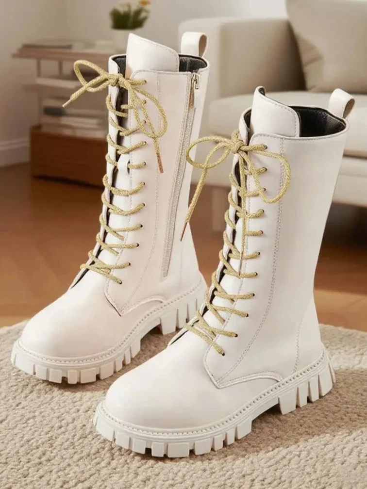 Bottes longues simples pour filles, couleur unie, fond souple, meilleures bottes en cuir pour enfants, bottes d'équitation douces et confortables pour tous les jours