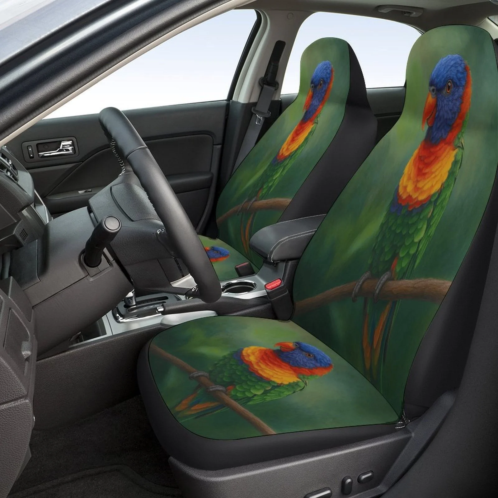 Vibrant Parrot-Themed Car Seat Covers Designed For Various Vehicles, Stylish And Cozy Covers For Car Seats, Complete Set Includi