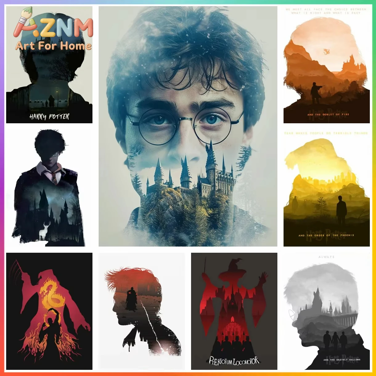 Harry Potter Sale Square Artificial Pattern Printed Hogwarts School Mosaic  Art Wall  Decor Picture