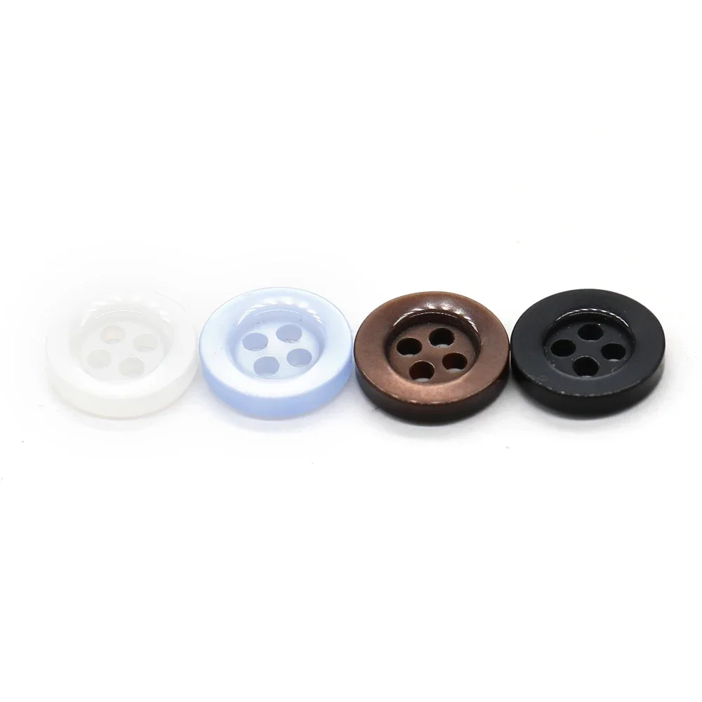 HENGC 4 Holes 9/10/11mm Classical Pearl Light  Resin Buttons for Clothes Uniform Shirt Dress Blouse Handmade Decorations