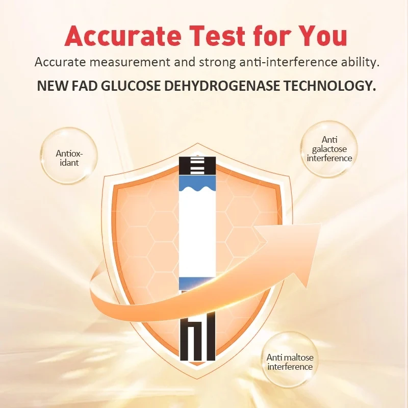 [50/100/200/300/400/500 unidades] Tiras e lancetas de teste de glicose no sangue Sannuo Sinocare para glicosímetro GA-3 (sem monitor)