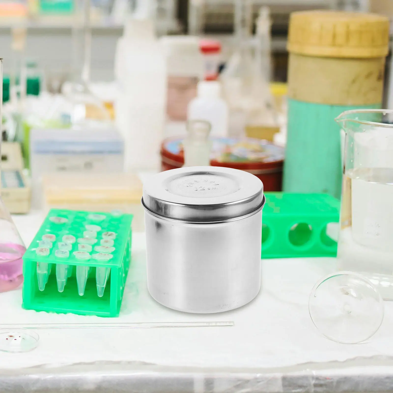 

Stainless Steel Jar With Lid Thickened Leakproof Storage Container For Medical Cotton Balls Ointments Tea Coffee Beans Gauze