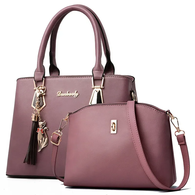 2 Pcs/set Women's Handbag Exquisite Pendant PU Shoulder Bag for Women Purses and Handbags クロエトートバッグ