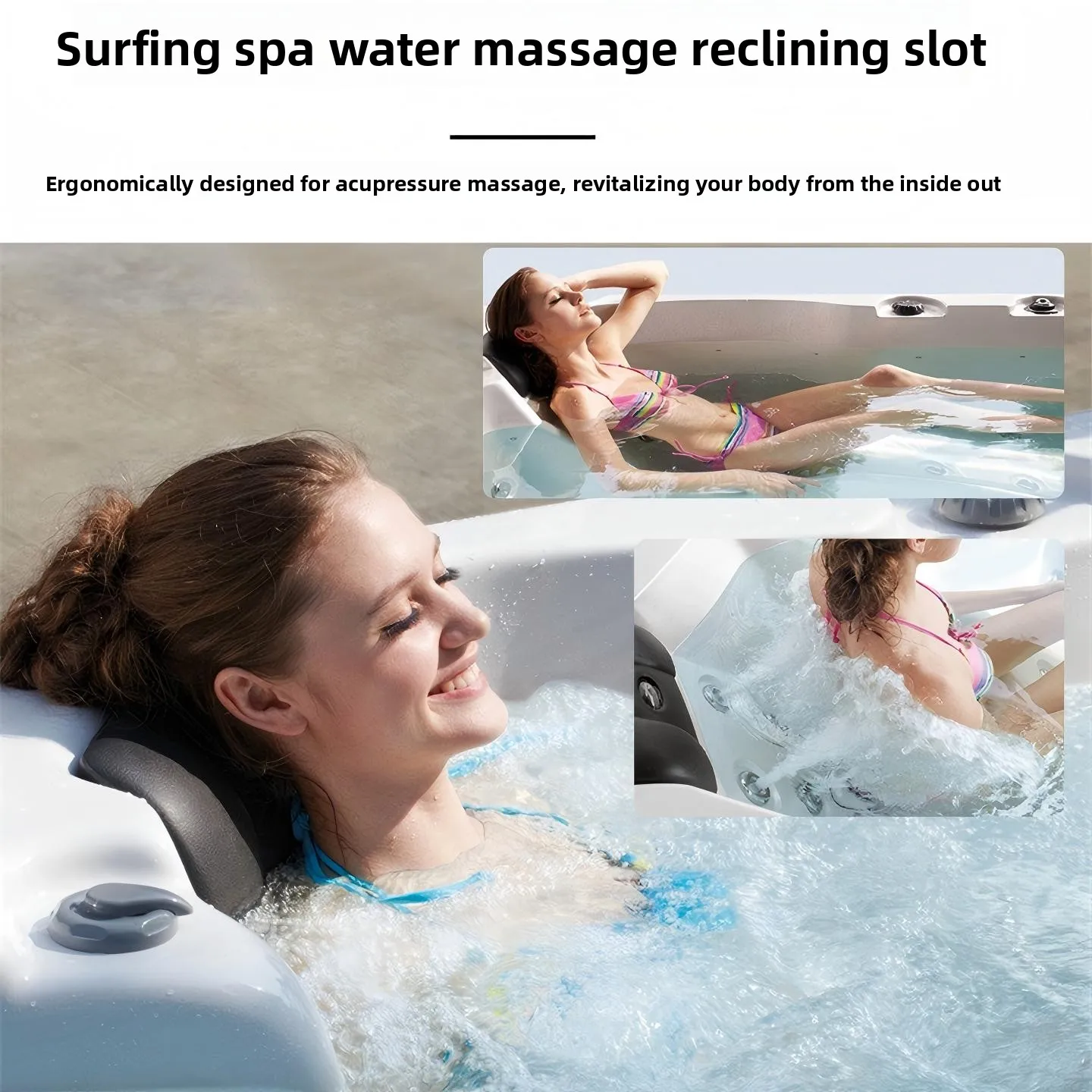 في الهواء الطلق جاكوزي سبا حوض استحمام ساخن كبير الاكريليك تدليك حوض الاستحمام الذكية ساخنة ثرموستاتي بركة لفيلا فندق منتجع الإقامة المنزلية Meubles #2