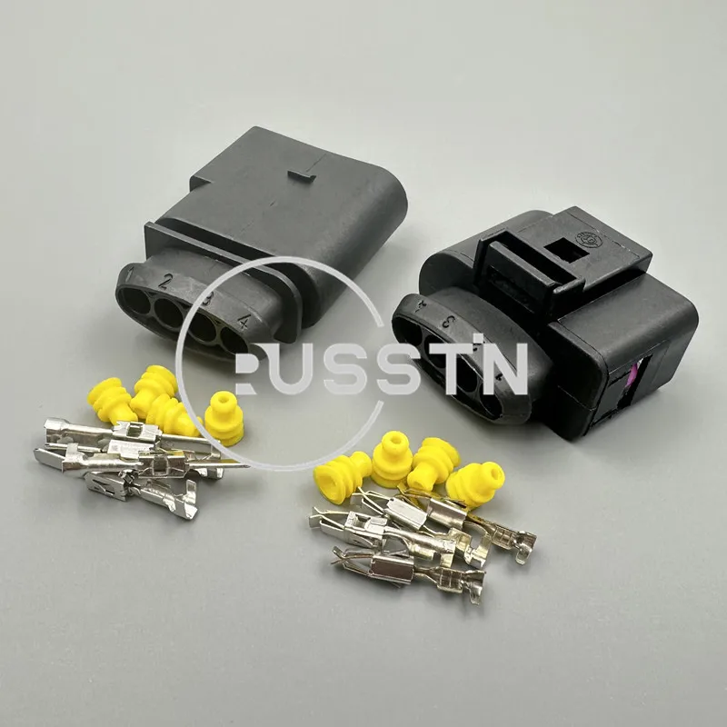 1 Set 4 Pin 3.5mm Ignition Coil Plug 1J0973724 4b0973724 Car Oxygen Sensor Cable Socket AC Assembly Universal Connector For VW