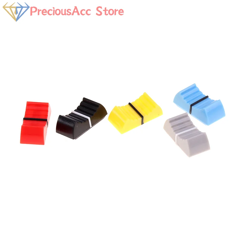 -New Sale.10PCS Fader Knob Cap Touch Sensitive Slider Ribbed Mixer Desk Switch Knob Cap Plastic Red Yellow Blue Gray Black