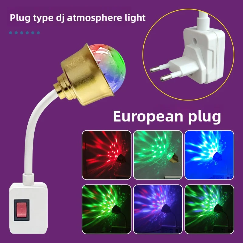 الملونة الدورية جو 360 ماجيك الكرة لمبة التلقائي المرحلة تأثير LED مصباح ضوء الليل ل DJ ديسكو KTV حفلة الرقص