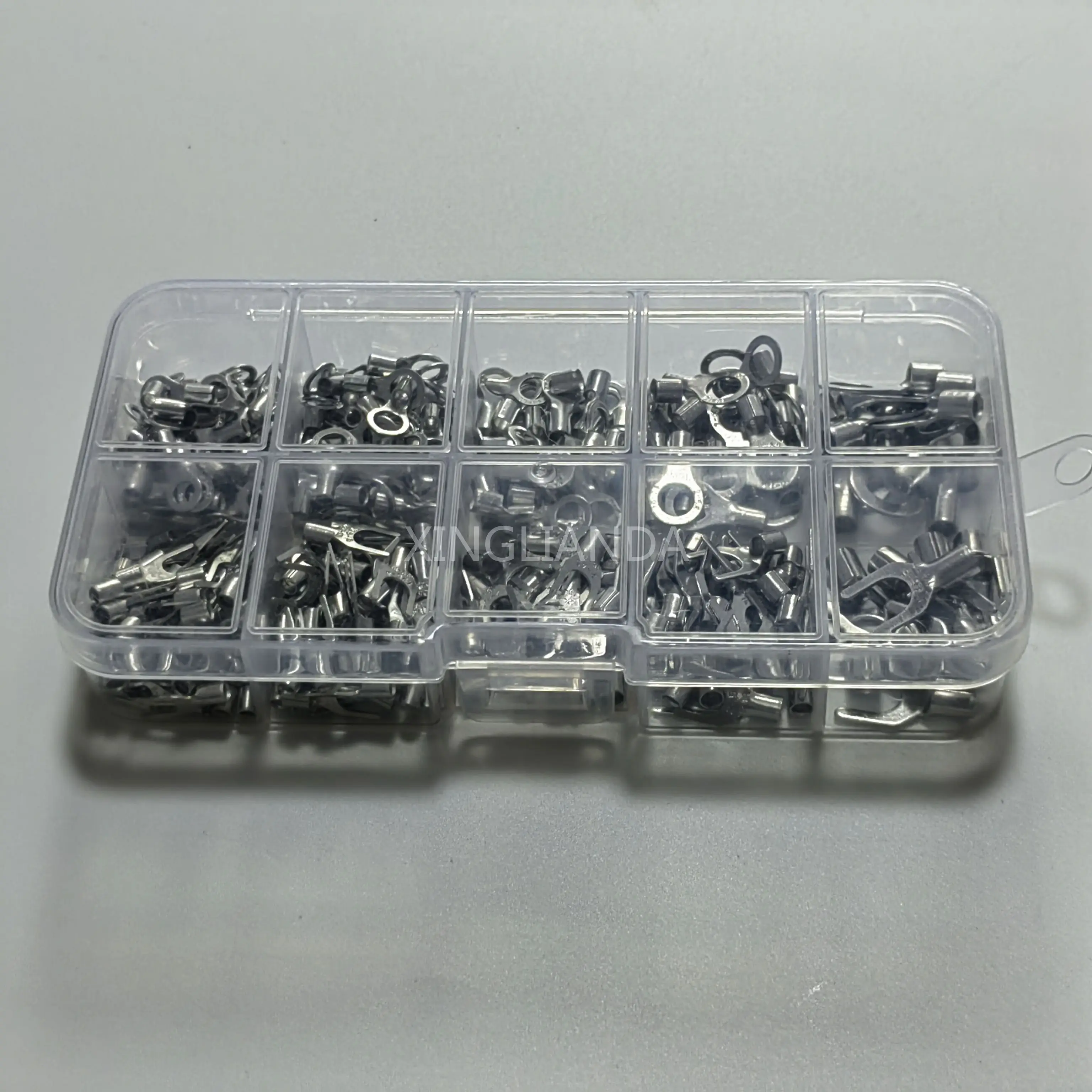 Caja de terminales desnuda prensada en frío, conector de bloque de terminales de nariz de cobre redondo bifurcado OT/UT, 320 Uds.
