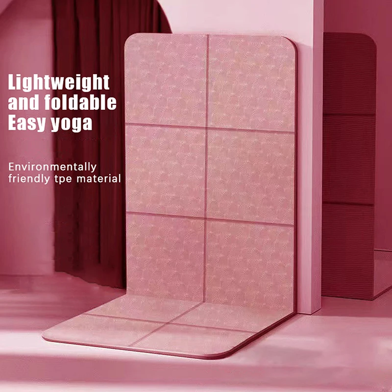 4 mm TPE faltbare und tragbare Yogamatte mit doppelseitiger, rutschfester Oberfläche, Übungsmatte, Fitness, geschmacksneutral, Pilates, Workout, Fitnessstudio