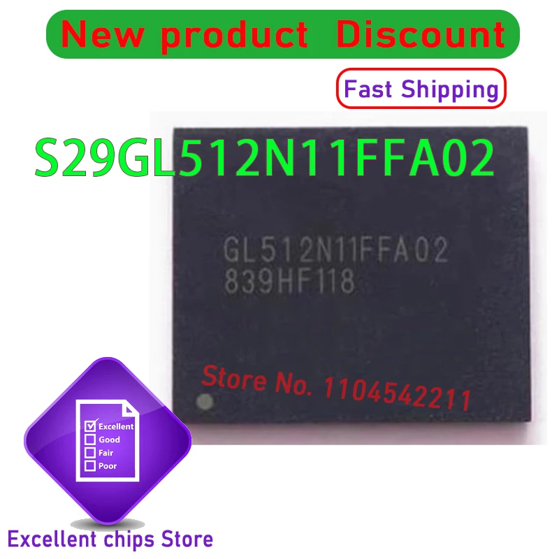 

(10-50piece) 100% New S29GL512N11FFA02 GL512N11FFA02 GL512N11FF BGA Chipset