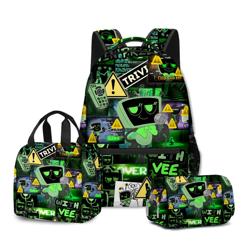 

3pcs/Set Game Dandy's World 3D Printed Kawaii School Bags Travel Notebook Backpack Portable Lunch Bags Pencil Case Birthday Gift