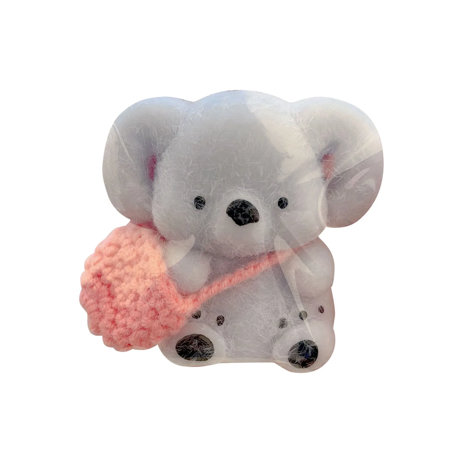 1pc Silicone Fuzzy Cute Koala Cartoon Pinching Joy Squishy Toy Stress Release Hand Relax Decompression Toys（Random Color）