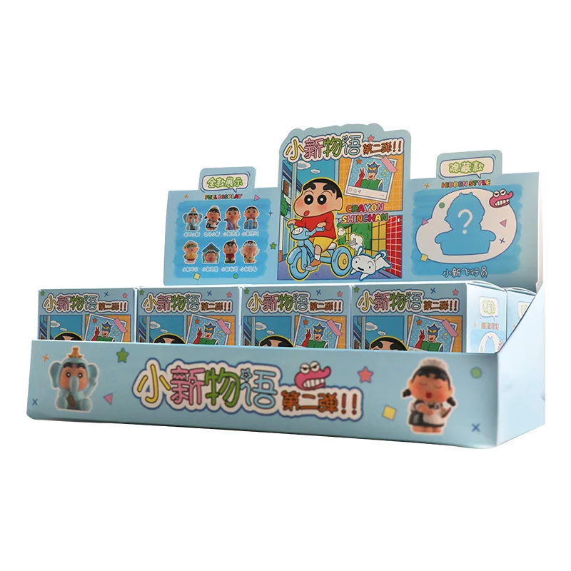 1 pièces Style aléatoire Anime Crayon shin-chan histoires Q Version figurine PVC modèle jouets poupée ornement de bureau cadeaux en boîte