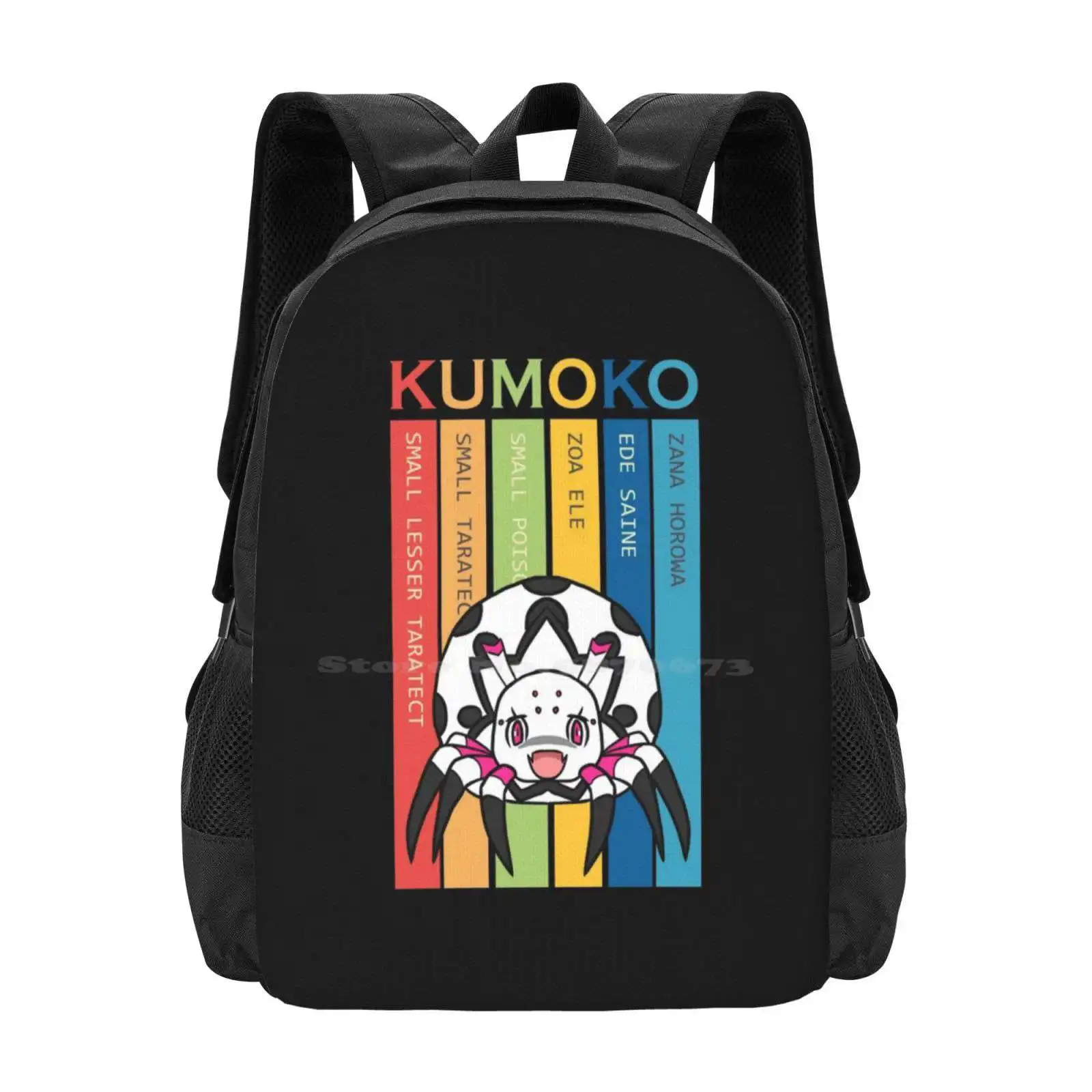 Kumoko, así que soy una araña, ¿qué? Mochila de Anime Kumo Desu Ga Nani Ka para estudiantes, bolsa de viaje para ordenador portátil escolar, Kumoko So Im A